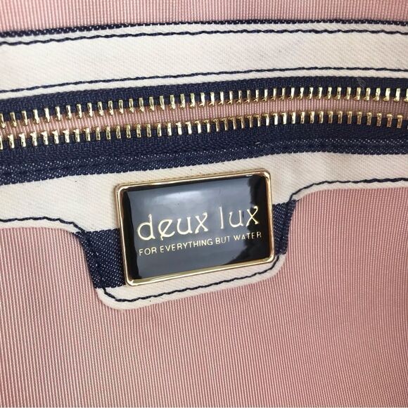 Deux Lux X Everything But Water Navy Blue Gold Sequin Nautical Canvas Tote Bag - Picture 16 of 16